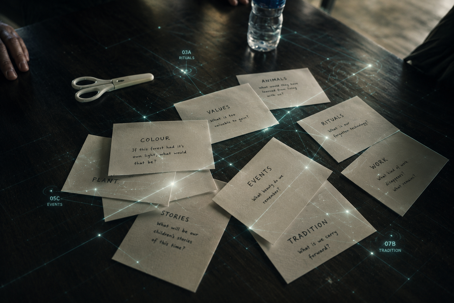 Prompt cards used during a Bali Futures Forum workshop